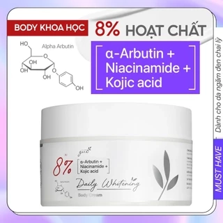 Kem Body Trắng Da Alpha Arbutin 2% Niacinamide 5% Kojic aicd 1% - Công thức chuẩn khoa học GUO