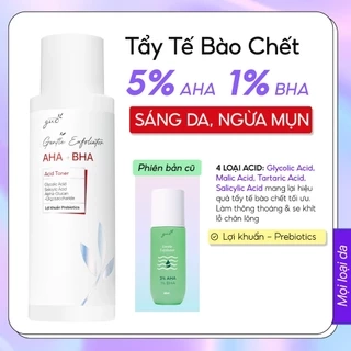 Toner Tẩy Tế Bào Chết 5% AHA + 1% BHA An Toàn Cho Mẹ Bầu sạch sâu lỗ chân lông, Dịu Nhẹ, Mềm Mịn Da GUO 120ml