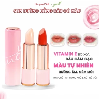 Son Dưỡng Hồng Dâu Có Màu Mờ Thâm Hồng Môi 0% chì - 0% Silicones GUO 5gr