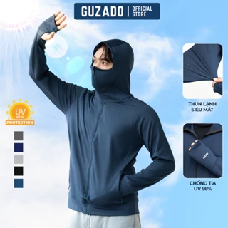 Áo khoác chống nắng nam Guzado chất thun lạnh chống tia UV thiết kế lưới tản nhiệt chống nóng GCN