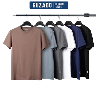 Áo Thun Nam T-Shirt GUZADO Mẫu BASIC Chuẩn Form, Cotton 220g, Dày dặn, Mềm mịn,Thoải mái GTS05