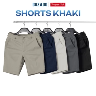 Quần Short Kaki Nam GUZADO Form RegularFit Cạp Cúc Lịch Sự Sang Trọng,Màu Basic Dễ Mặc MKS01