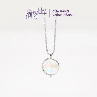 Dây Chuyền Khung Bạc 925 Đá Ánh Trăng  Thiên Nhiên Phong Thủy May Mắn Không Kị Mệnh SP002711 Gypsy.lala