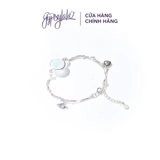 Vòng Tay Bạc 925 Đá Ánh Trăng Moonstone Thiên Nhiên Phong Thủy May Mắn Không Kị Mệnh SP002712 Gypsy.lala