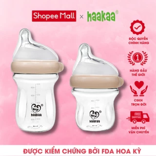 Bình sữa thủy tinh Gen.3 Haakaa. Chất liệu cao cấp, an toàn. Không chứa BPA, PVC và phthalate