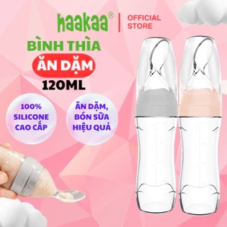 Bình Thìa Ăn Dặm Bón Sữa Cao Cấp 2 in 1 Cho Bé 120ml Haakaa, New Zealand