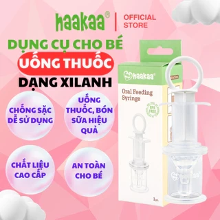 Dụng Cụ Cho Bé Uống Thuốc Ăn Sữa Cao Cấp Haakaa, New Zealand. 100% silicone cấp y tế, dạng xilanh