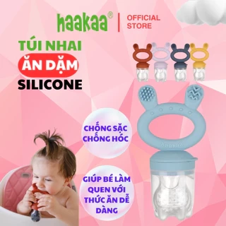 Túi Nhai Ăn Dặm Chống Hóc Cao Cấp Cho Bé Silicone Haakaa, New Zealand. Núm Size L