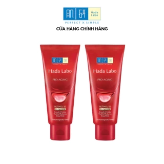 Combo 2 Sữa rửa mặt cải thiện dấu hiệu lão hóa dạng kem Hada Labo Pro-Aging Retinol B3 Cleanser 80g