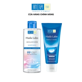 Combo làm sạch dưỡng trắng: Sữa rửa mặt Hada Labo Perfect White Tranexamic Acid+ Nước tẩy trang dưỡng trắng 240ml