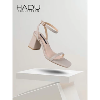 Giày Cao Gót 7P Đế Vuông Quai Ngang Dây Mảnh HADU M7119 Da Vân Cao Cấp, Bảo Hành 12T