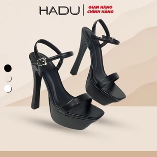 Giày Nữ Cao Gót 12P Đế Vuông Quai Ngang HADU GG128 Đúp Trước 3P Da PU Cao Cấp BH 24 Tháng