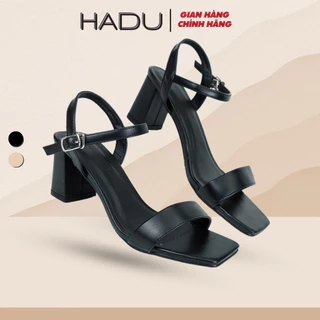 Giày Sandal Gót Vuông 7P Quai Ngang HADU HS502 Kiểu Dáng Basic Công Sở Bảo Hành 12T