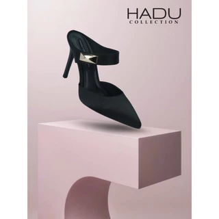 Guốc Sục Cao Gót 9P JOYCELYN Quai Đính Khóa HADU GD175 Da PU Vân Sang Xịn Đế TPR Chống Trơn BH 12T