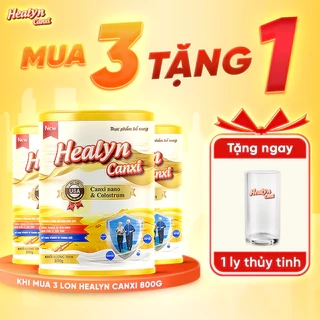 COMBO 3 [TẶNG 1] HEALYN CANXI Chắc Khoẻ Xương, Ngăn Ngừa Loãng Xương, Tăng Cường Miễn Dịch - Lon 800g