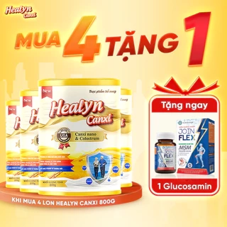 COMBO 4 [TẶNG 1] Thực Phẩm Dinh Dưỡng HEALYN CANXI Ngăn Ngừa Loãng Xương, Tăng Cường Miễn Dịch - Lon 800g