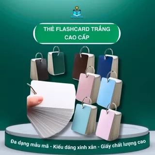 Thẻ flashcard trắng CAO CẤP siêu dày tặng bìa 4D kèm khoen - Tiện Lợi, Nhỏ Gọn và Đa Dạng Màu Sắc