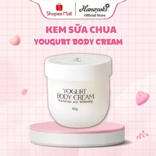 Kem Body Trắng Da Dưỡng Da Dưỡng Ẩm, Kem Dưỡng Trắng Da Yogurt Body Cream Hanayuki Chính Hãng 110g