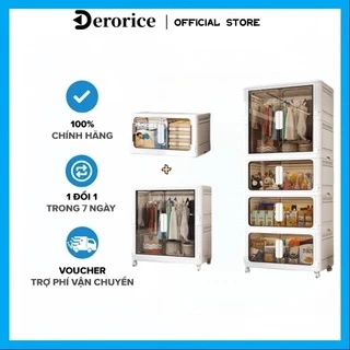 【Rộng 60】Derorice tủ quần áo gấp trẻ em Tủ quần áo gấp tích hợp nhiều tầng Chất liệu PP không có mùi an toàn hơn khi sử