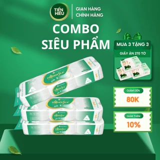 Mua 3 Bịch GVS HANOISILK 10 Cuộn 3 Lớp Ko Lõi/Có Lõi Tan Nhanh- Tặng 3 Bịch Giấy Ăn Rút Đa Năng 270 Tờ
