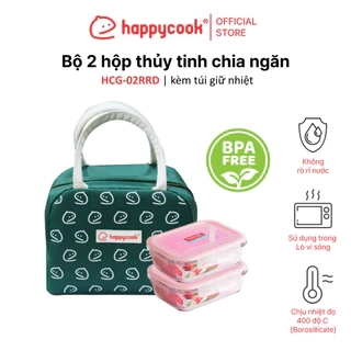 Bộ hộp thủy tinh chia ngăn kèm túi giữ nhiệt HAPPYCOOK, HCG-02RRD