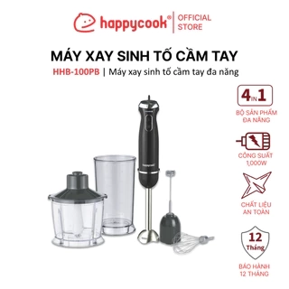 Máy Xay Cầm Tay 4 In 1 Đa Năng 1000W HAPPYCOOK, Máy Làm Sinh Tố, Đánh Kem, Đánh Trứng
