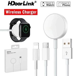 Bộ sạc không dây HdoorLink 3 trong 1 Type C cho dòng đồng hồ A-ple Đồng hồ di động Bộ sạc nhanh không dây từ tính Đế sạc USB