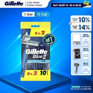 Dao Cạo Râu Gillette Blue II Plus - Gói 8+2 Cái
