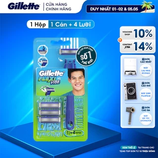 Dao Cạo Râu GILLETTE Flexi Vibe Hộp 1 Cán Dao Và 4 Lưỡi