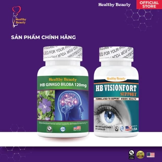 Combo HB Ginkgo Biloba 120Mg & HB Visionfort Support Healthy Beauty Giúp Tăng Cường Trí Nhớ Cải Thiện Thị Lực