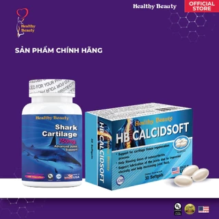 ComBo Vui Khỏe Vận Động HB Calcidsoft & Shark Cartilage 750Mg Healthy Beauty Giúp Xương Chắc Khỏe Khớp Dẻo Dai