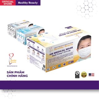 Khẩu Trang Y Tế Kháng Khuẩn HB Medical Mask Cao Cấp Healthy Beauty 1 Hộp 50 cái