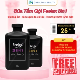 Sữa tắm gội nam giới 3 in 1 Feelex all in one - quyến rũ - mạnh mẽ nam tính
