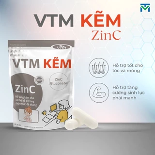 Viên uống bổ sung Kẽm ZinC VTM hỗ trợ tăng cường đề kháng, miễn dịch gói 30 viên - 30 ngày