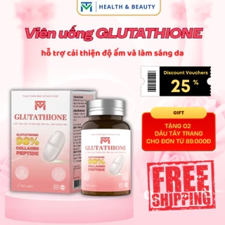 Viên uống VTM Glutathione hỗ trợ làm sáng da, hỗ trợ giảm triệu chứng khô da, nhăn da, nám da - hộp 30 ngày
