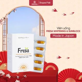 Hộp viên uống trắng da và chống nắng nội sinh Fresa Whitening & Sunblock