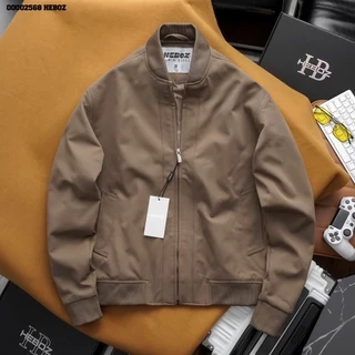 Áo khoác bomber kaki Basic25 Heboz 3M, áo khoác trơn dài tay dành cho nam - 00002568
