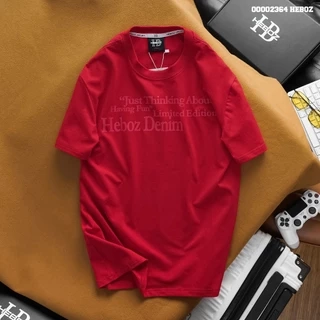Áo thun print text Heboz 4M, áo thun nam ngắn tay in chữ cao cấp - 00002364
