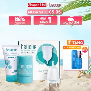 Cốc nguyệt san BeUcup siêu mềm hàng cao cấp dung tích 40ml cho phụ nữ sau sinh đạt chuẩn