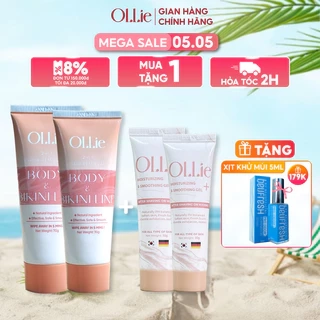 Combo 2 kem tẩy lông Ollie+ 2 kem dưỡng da dịu nhẹ làm chậm quá trình mọc lông Ollie