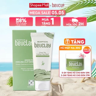 Mặt nạ đất sét BEUCLAY trà xanh sáng da, se khít lỗ chân lông, kiểm soát dầu, hỗ trợ giảm mụn cám mụn đầu đen