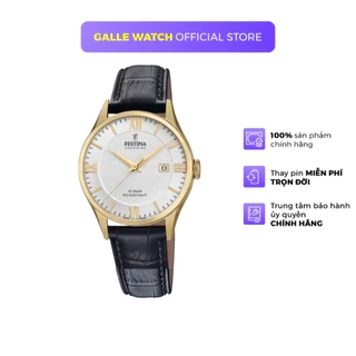 Đồng hồ nam dây da Festina F20010/2 chống nước 10 ATM có thể bơi lặn, có lịch ngày, mặt kính Sapphire chống xước cao cấp