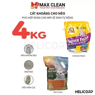 Cát Mèo, Cát Khoáng Vệ Sinh Cho Mèo Max Clean 4KG