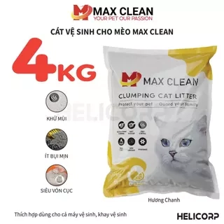Cát Mèo, Cát Vệ Sinh Cho Mèo Hương Cafe 4KG Max Clean - HeLiCorp