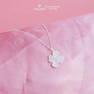 Dây chuyền bạc nữ HELINO Cỏ bốn lá đính Đá Hồng Pink Clover Trang sức lấp lánh C60