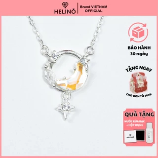 Dây chuyền bạc nữ HELINO đính đá mặt trăng Moonstone lấp lánh C48