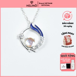 Dây chuyền bạc nữ HELINO đuôi hồ ly đính đá mặt trăng Moonstone đổi màu xinh xắn C49