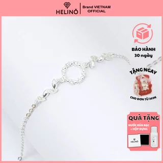 Lắc tay bạc nữ HELINO vòng tay cỏ 4 lá may mắn đính đá ver 2 V07