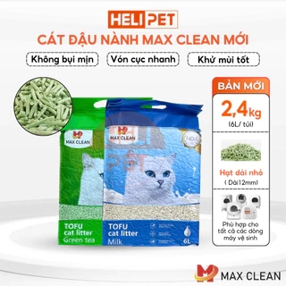 Cát Đậu Nành Max Clean Cát Tofu Vệ Sinh Cao Cấp Cho Mèo Siêu Vón Cục Không Bụi HeLiPet