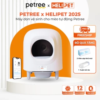 [NEW 2025] Máy Vệ Sinh, Dọn Phân Mèo Tự Động PETREE x HeLiPet, Kết Nối Wifi, Dùng App, Bản Quốc Tế